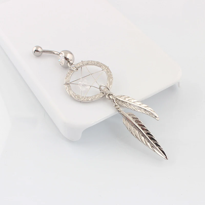 Ловец снов болтаются Горячие пирсинг пупка Кольца модные кольца ювелирные