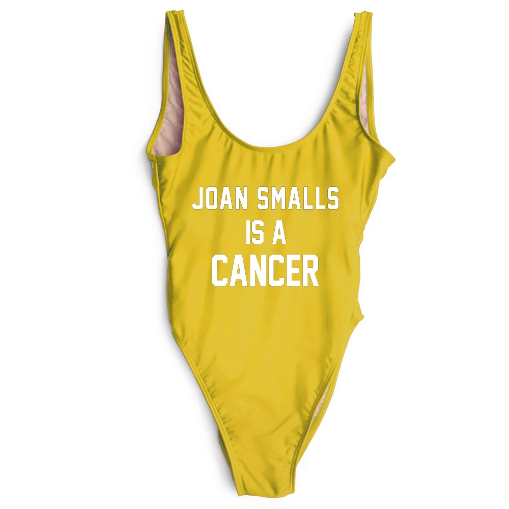 

JOAN SMALLS IS A CANCER women bathing suits funny letter print one pieces swimwear beachwear women bodysuit