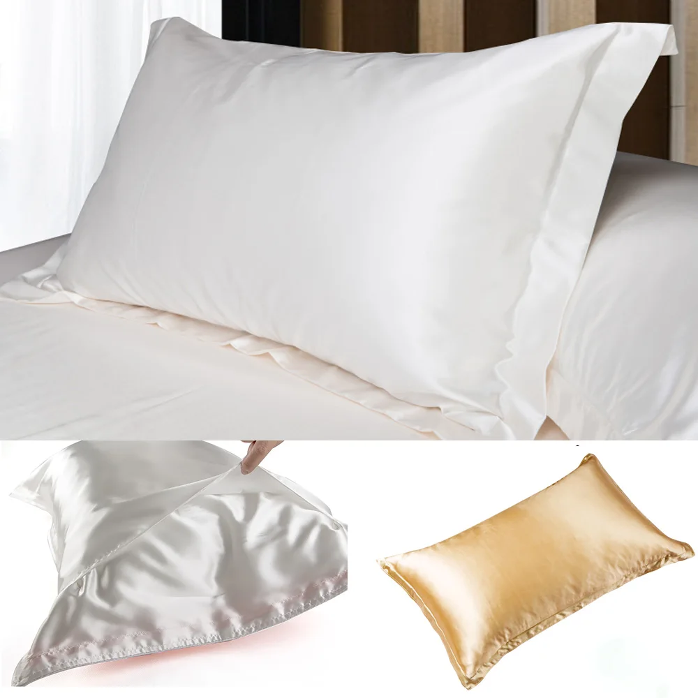 

100% Satin Silk pillowcase Silk Pillow Case White/Black/Pink/Purple/Leopard Decorative Pillow linens bedding home textile