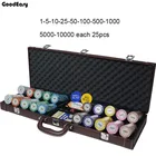 Покерный чип для казино комплекты Техасский Холдем Корона Монте Карло глиняные фишки для покера наборы покер ПУ чемодан бинго металлическая коробка для монет бесплатный подарок