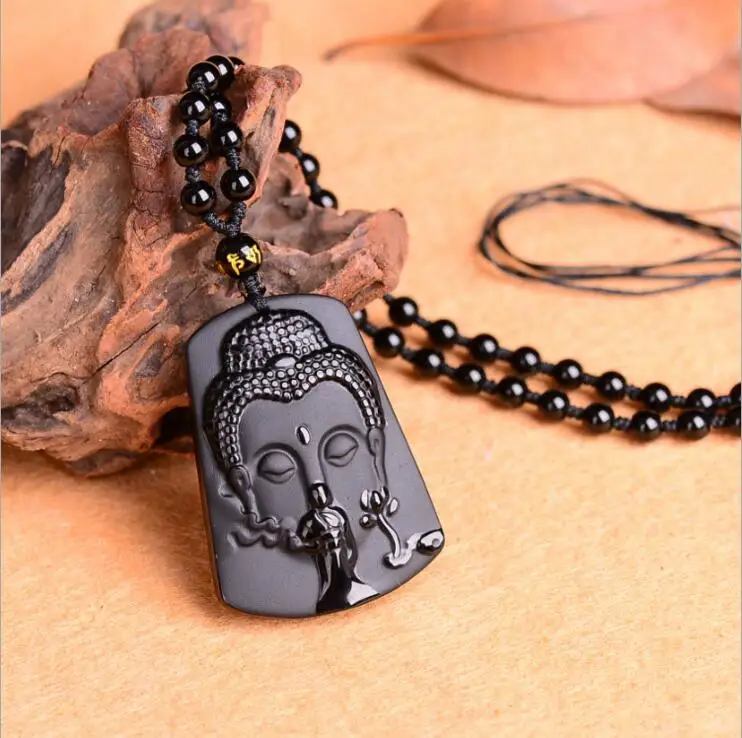 Drop Shipping Black Obsidian One Heart to the Buddha pendant Blessing Lucky pendants Jewelry | Украшения и аксессуары