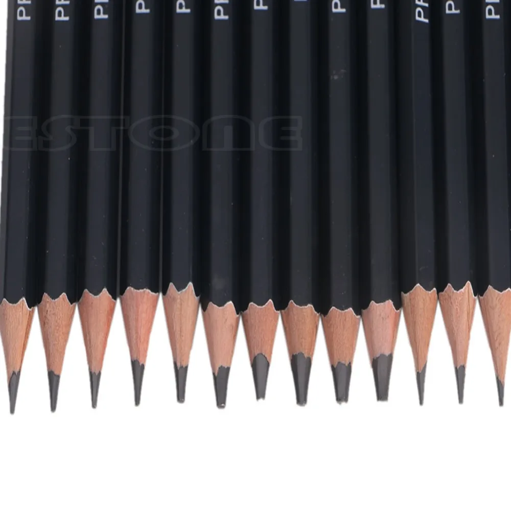 14Pcs Sketch Art Drawing Graphite Pencil 12B 10B 8B 7B 6B 5B 4B 3B 2B 1B 2H HB | Канцтовары для офиса и дома