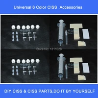 whole sale ciss accessoriesair filter 60pcs tube bend and sleeve 60 pairst support arm 10pcs clamps 10 pcs syringes 10pcs