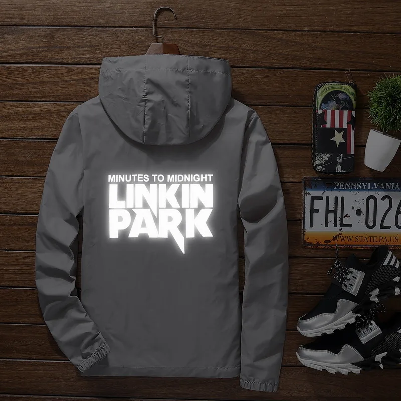 S до 7XL плюс размер супер тонкий linkin park куртка невыгорающий ветровка мужская