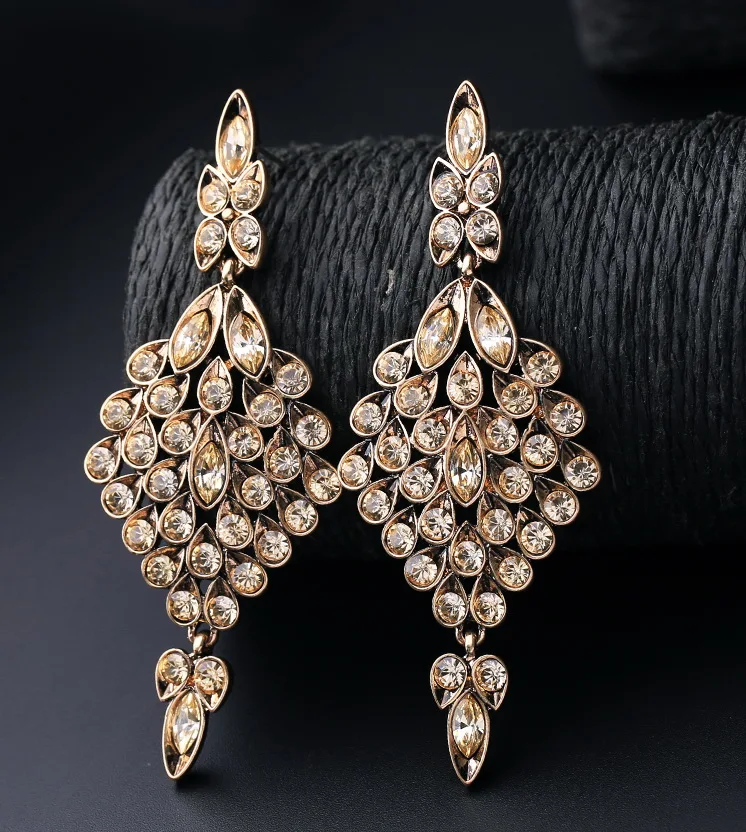 Новый дизайн серьги с стразами женские вечерние подарок на день