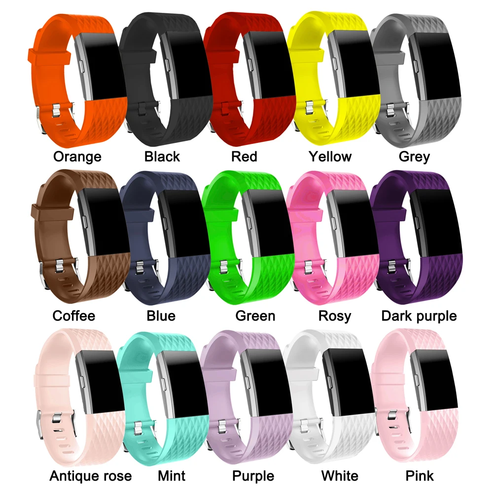 Силиконовый ремешок для Fitbit Charge 2, сменный ремешок, 15 цветов, маленький/большой размер, спортивный браслет для Fitbit Charge 2, ремешок для часов