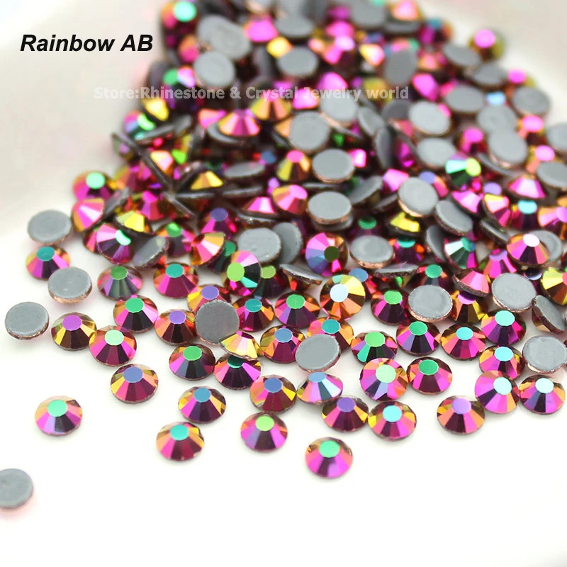 Стразы Rainbow AB с горячей фиксацией искусственные (3 8 6 5 мм) стразы из хрустального