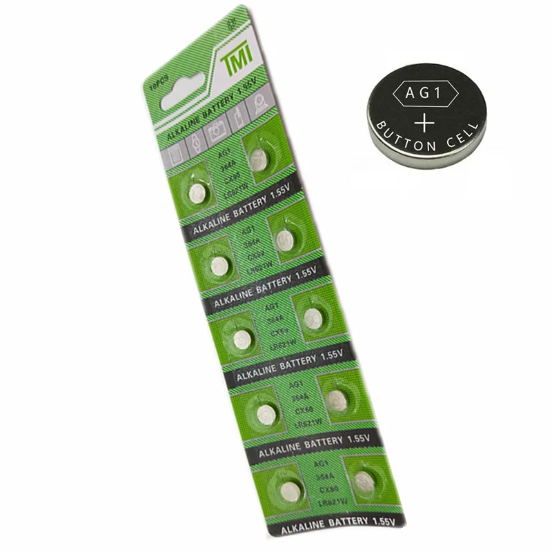 10 шт./лот прочный часы Батарея сотовый AG1 364 LR621 164 531 SR60 SR621SW 1 55 V Кнопка Плоский