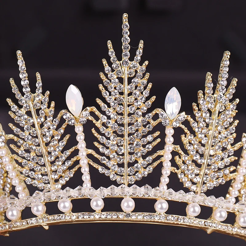 Свадебная Корона невесты Стразы жемчужная корона с перьями тиары свадебные