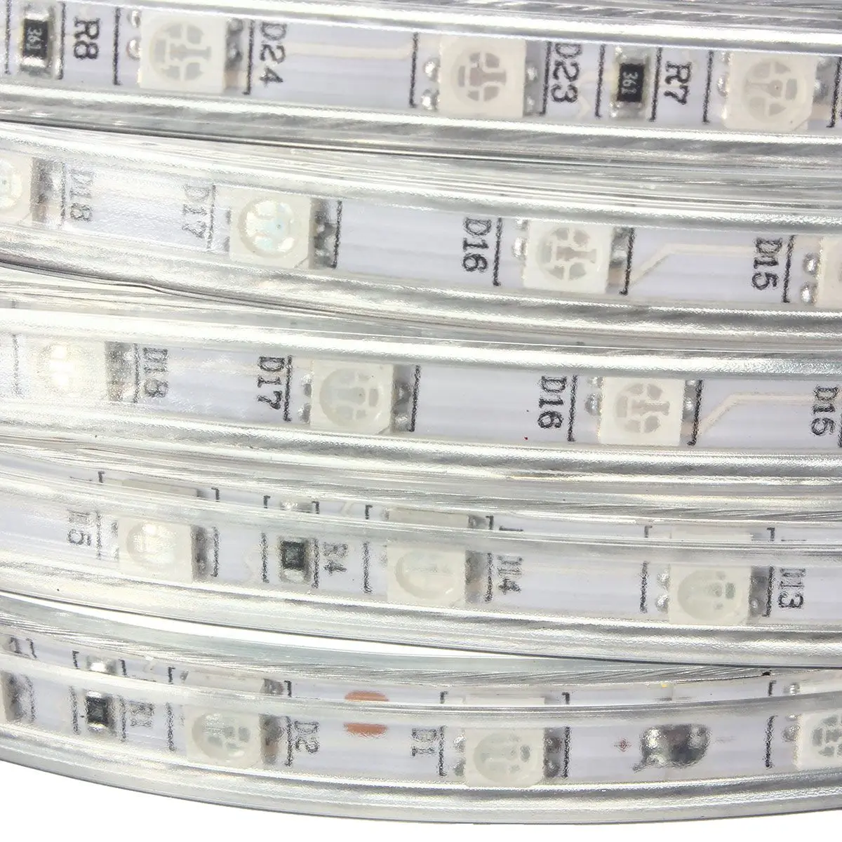 220 V 300 CM 5050 светодиодный SMD открытый IP67 Водонепроницаемый RGB 5050 SMD 60 Светодиодный s/M гибкие ленты канат полосы света вечерние сад