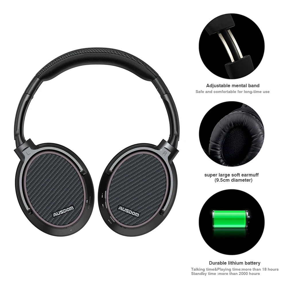 Ausdom ANC7S углеродное волокно активное шумоподавление беспроводные наушники Bluetooth