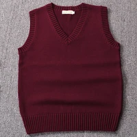 new wine red green coffee color sweater vest solid color jk cute cosplay pullover girl school vest