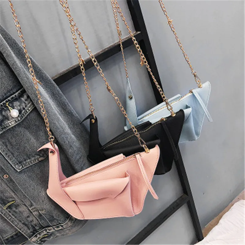 Fun Fashion Paper Crane Style PU Leather Trend Ladies Chain Bag Shoulder Crossbody Mini Messenger Clutch Handbag J3 | Багаж и сумки
