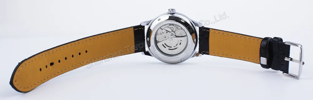 

Luxury Elegant Diamond Auto Date Automatic Self-winding Watch Black Leather Strap Men Wristwatches