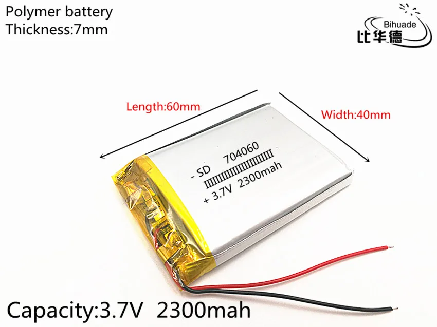 2 шт./лот 3 7 V 2300 mAH 704060 PLIB полимерный литий ионный/литий ионный аккумулятор для GPS mp3
