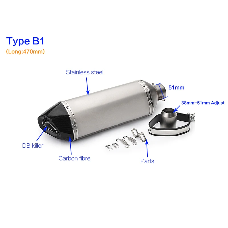 Мото rcycle глушитель выхлопной трубы akrapovic модифицированный escapamento de moto с db killer для tmax 530 500 cbr650f nc750x msx125