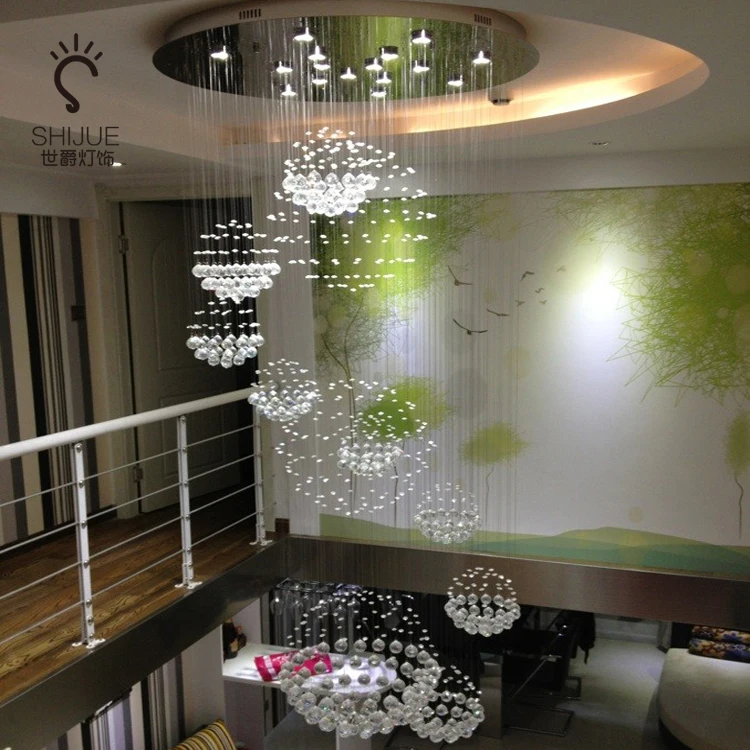 Villa Hall Chandelier Duplex Building Large Ball Crystal LED Stair Hotel Lobby Project LAMPS | Лампы и освещение