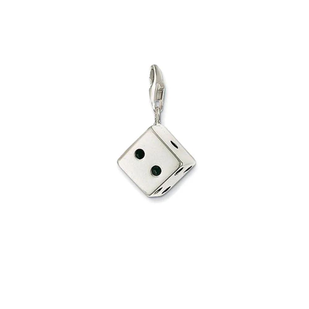 Серебряный Lucky Dice талисманы Подвески Fit Браслет для колье и сумки мода 2019 г. DIY Шарм