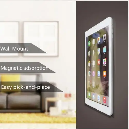 

Wall Mount Tablet Magnetic Stand Magnet Adsorption Principle Convenience to pick-and-place Support All Tablets for iPad Pro Air
