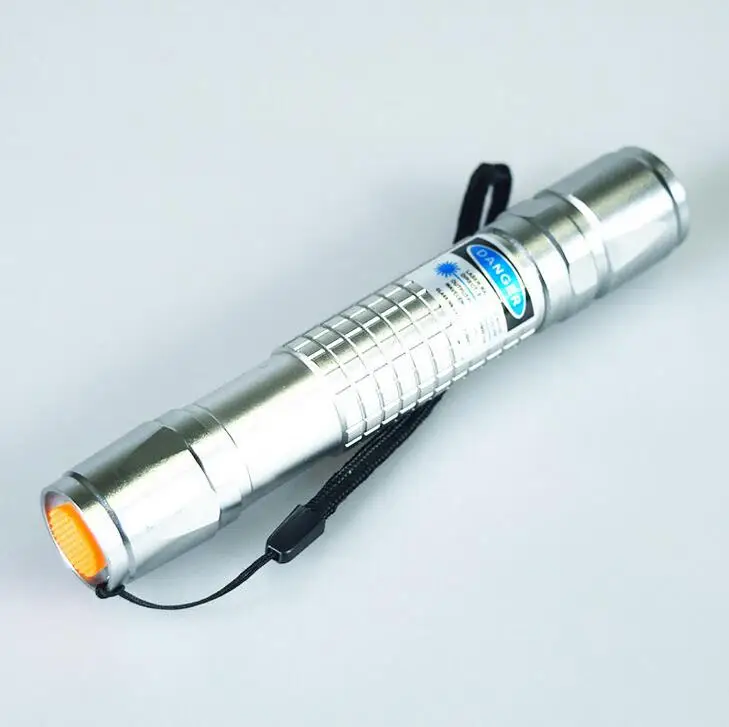 High Power Hunting 450nm SOS Lazer Flashlight Focusable Blue Laser Pointer Burning Paper cannon Light Burn Cigars |