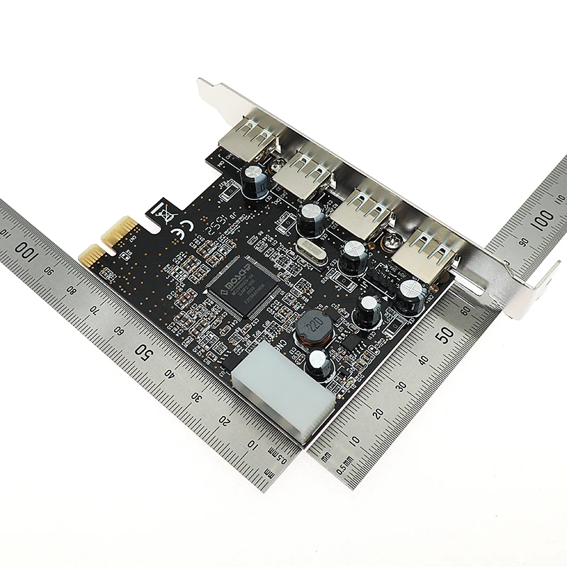 USB 2 0 PCIE PCI-Express x1 карта 4 внешних порта USB2.0 мощьip с 4pin блоком питания | Компьютеры и