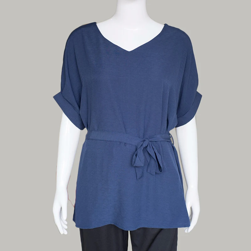 2017 Лето 5XL Плюс Размер Женщин Рубашки Белье Туника Футболка V шея Большой Лук Batwing