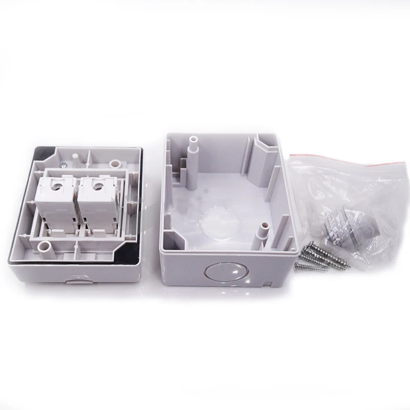 Двойной RJ45 разъем 10A 250V маршрутизатор сети IP55 Водонепроницаемый компьютер кабель