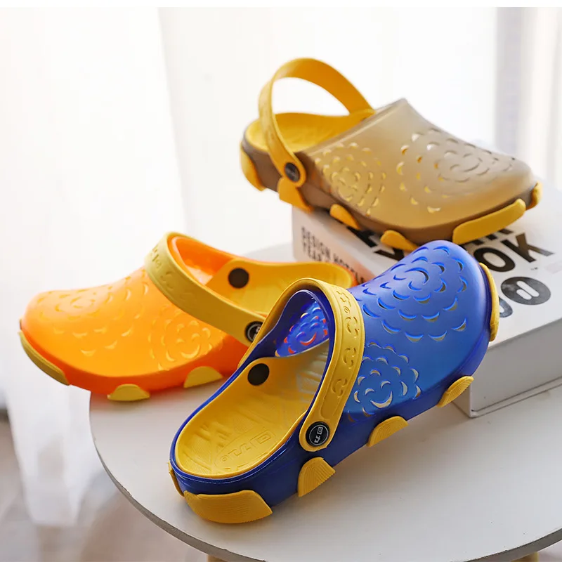 kids Mules& Clogs summer boys girls sandals flat heel solid color breathable slippers children garden shoes