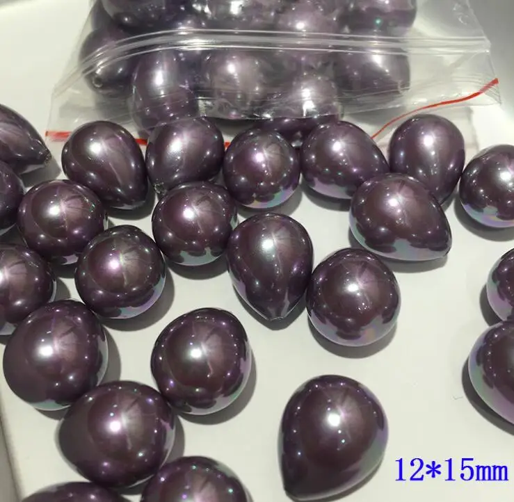 Wholesale natural special-shaped shell beads multi-specification half-hole water droplet shaped scattered purple | Украшения и
