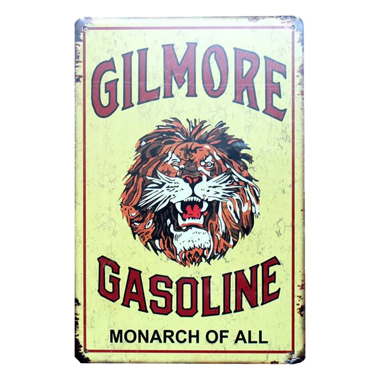 Бензиновые металлические знаки Gilmore Оловянная пластина в виде льва автомобиль