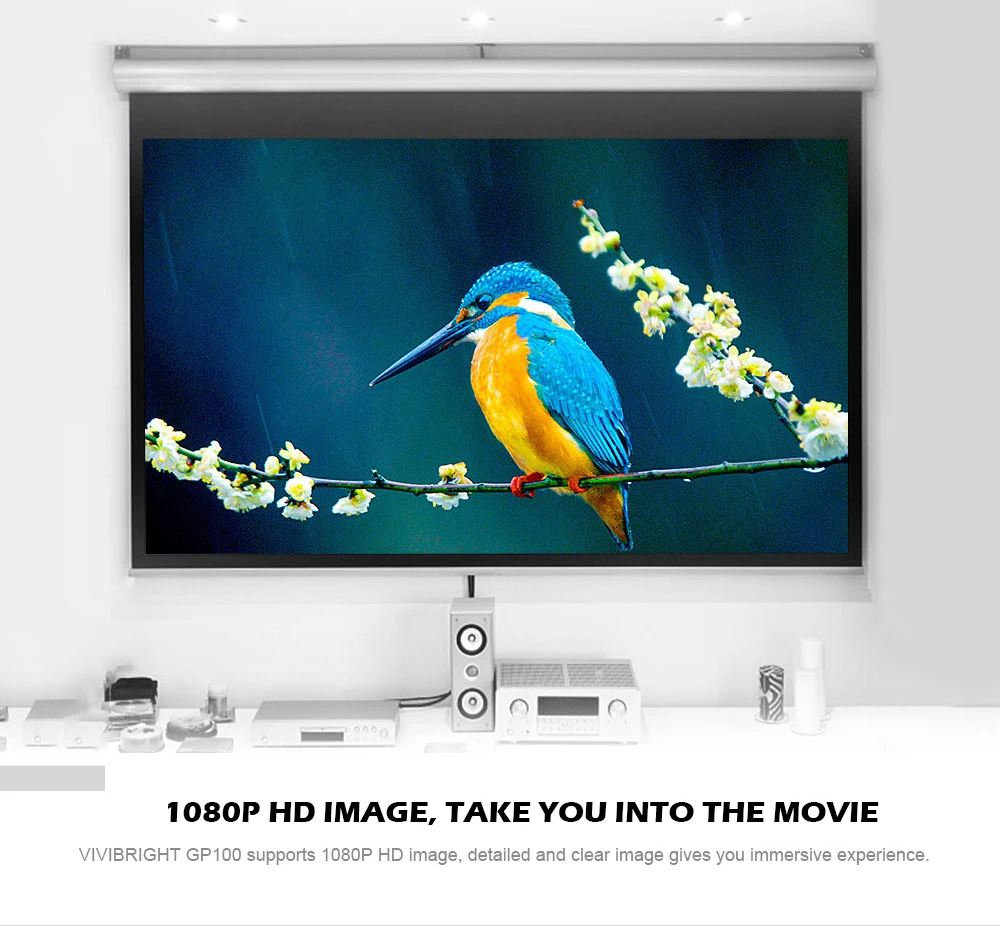 VIVIBRIGHT GP100 проектор Full HD 3200 люмен 1080P светодиодный ЖК-дисплей домашний кинотеатр видео проектор Встроенный стерео динамик