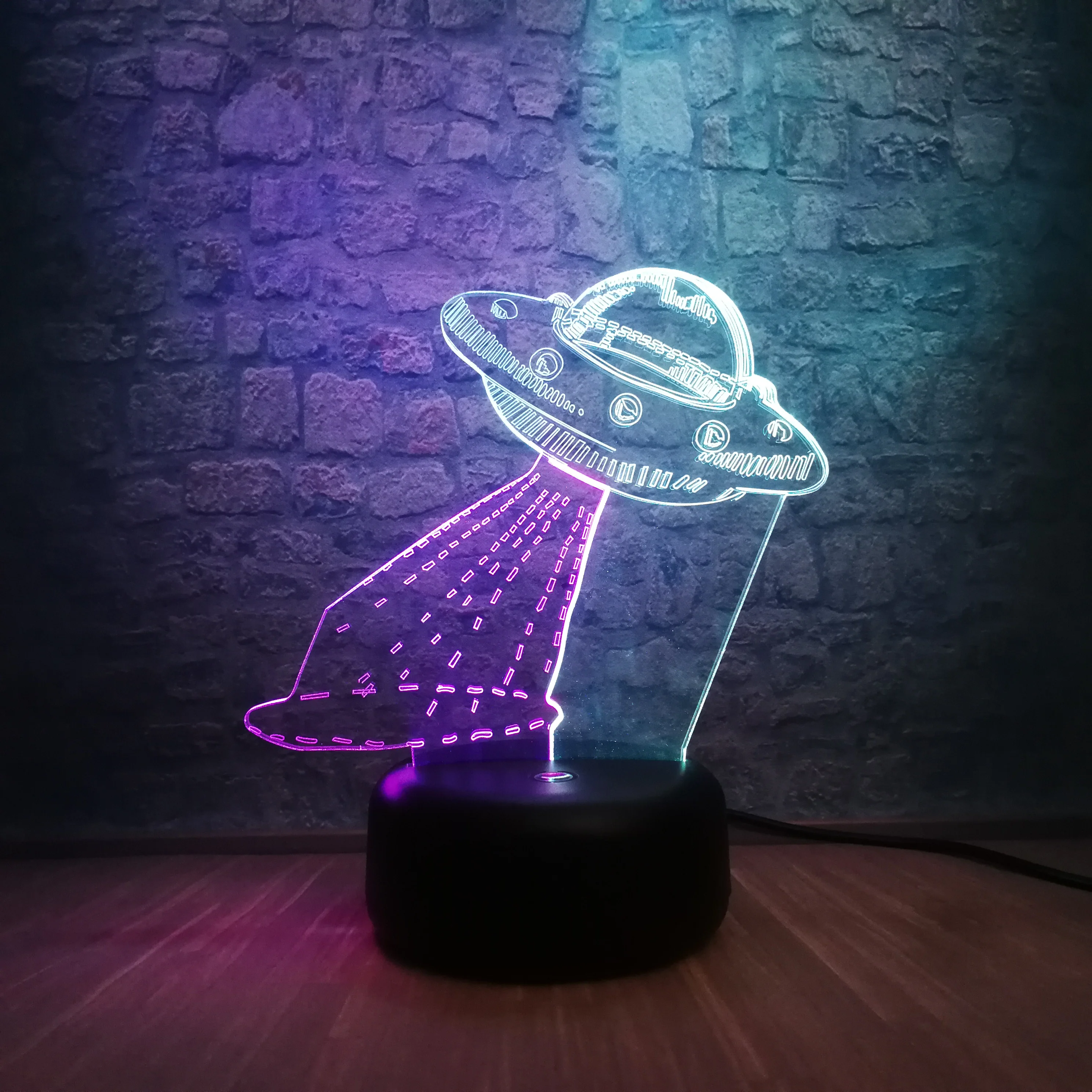 Новая 3D лампа НЛО космический корабль смешанный цвет многоцветный СВЕТОДИОДНЫЙ