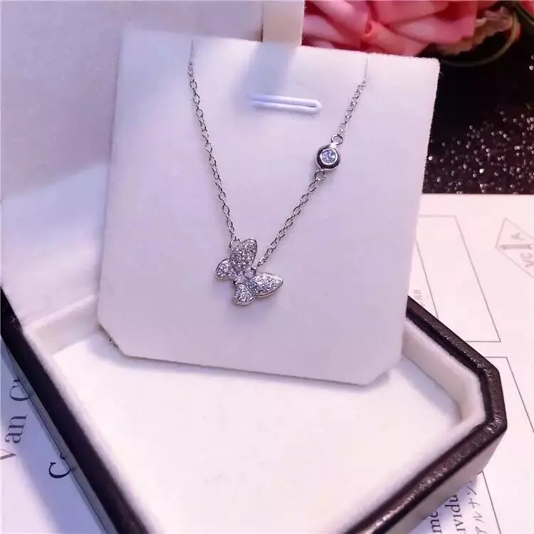 Оптовая продажа ожерелья из стерлингового серебра 925 пробы с кристаллами Стразы