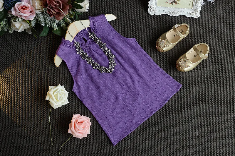 Новый летний костюм для девочек Корейская футболка без рукавов + платье Детский