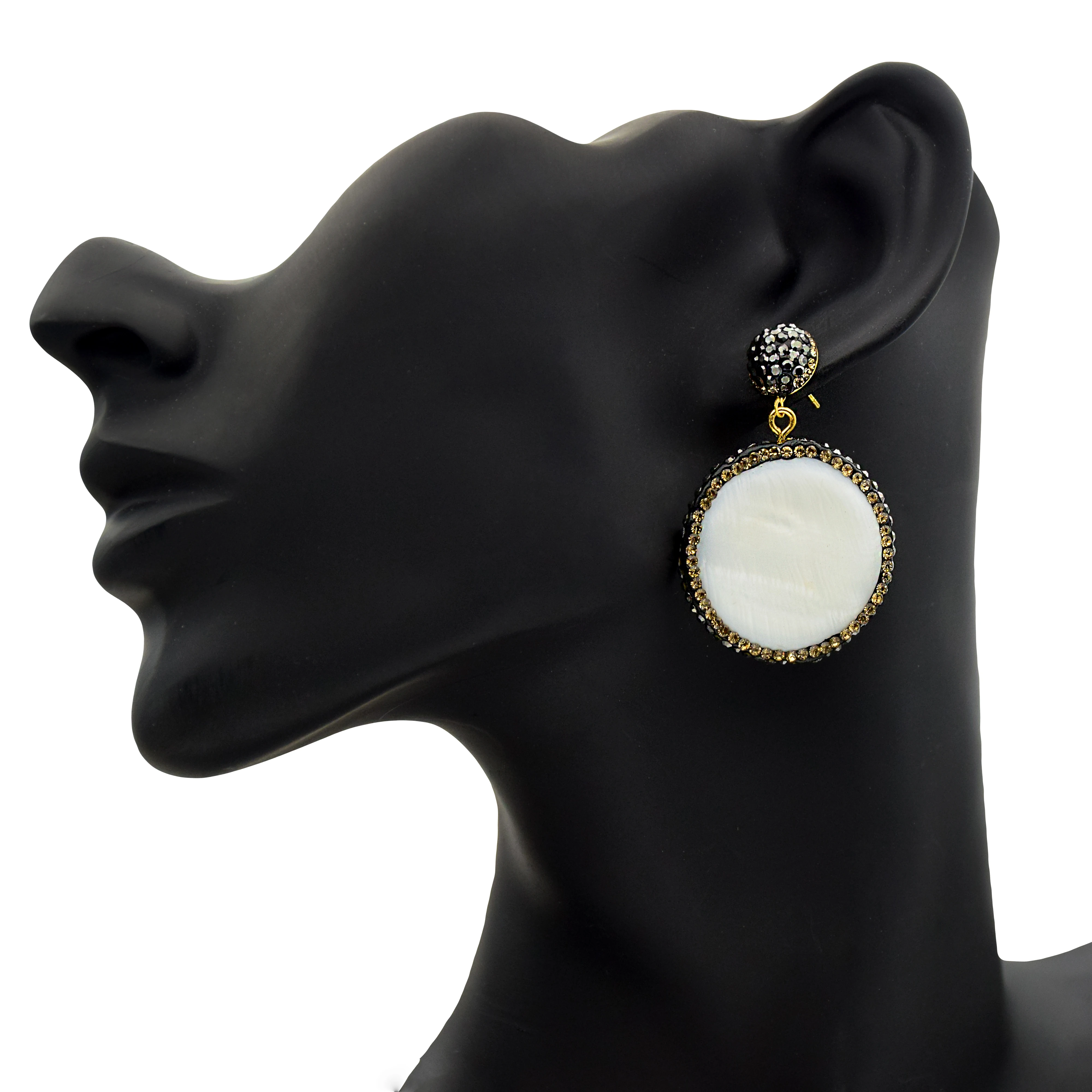 Серьги женские круглые в виде ракушек висячие украшения с крупными