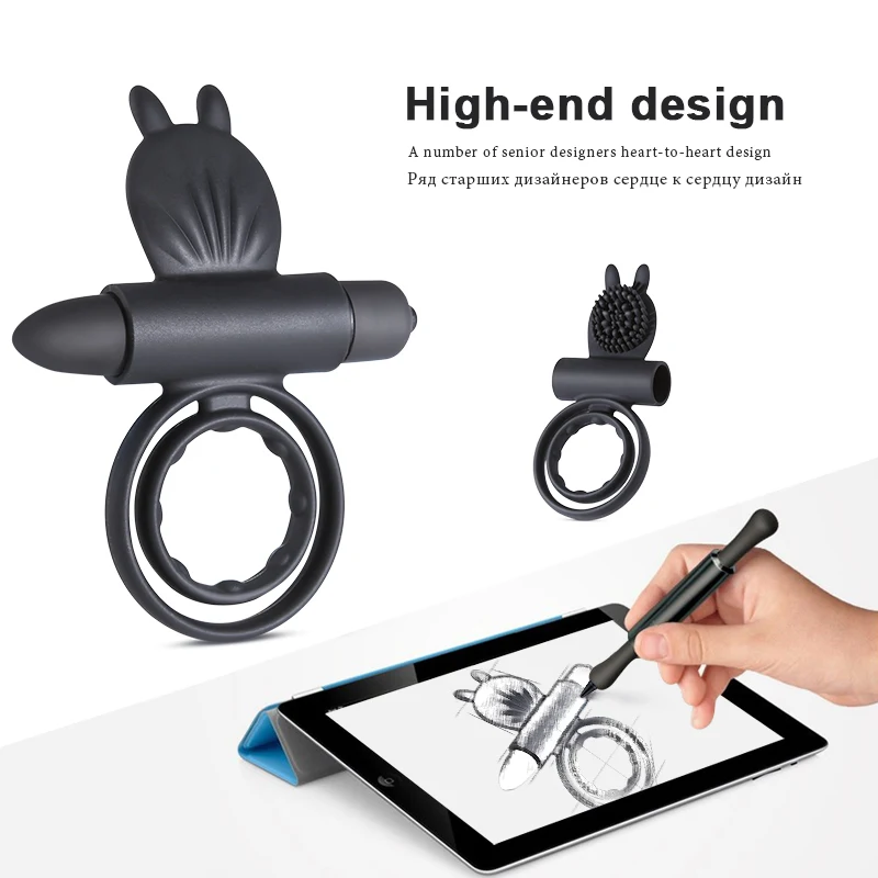 Мужской пенис 10 скоростей силиконовый вибрирующий двойной мужское кольцо