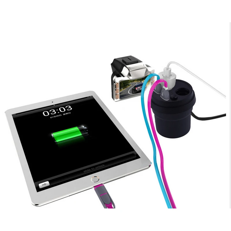 Onever 5V 3.1A устройство для автомобиля с двумя портами USB Зарядное 12 24V 2 Порты и