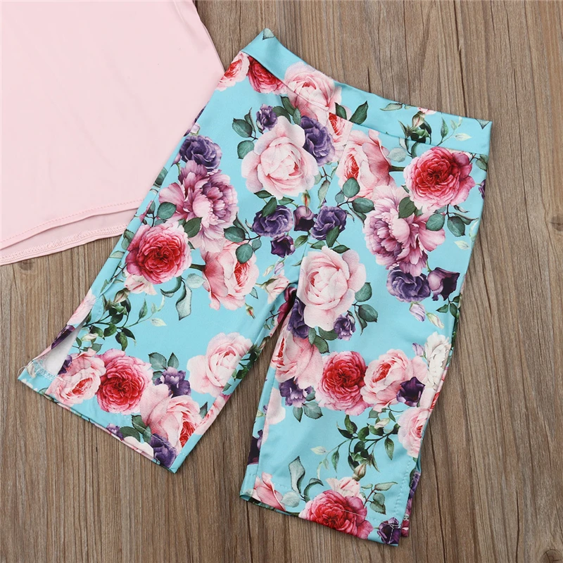 2 шт./компл. хлопковая футболка с коротким рукавом и принтом + леггинсы|Комплекты