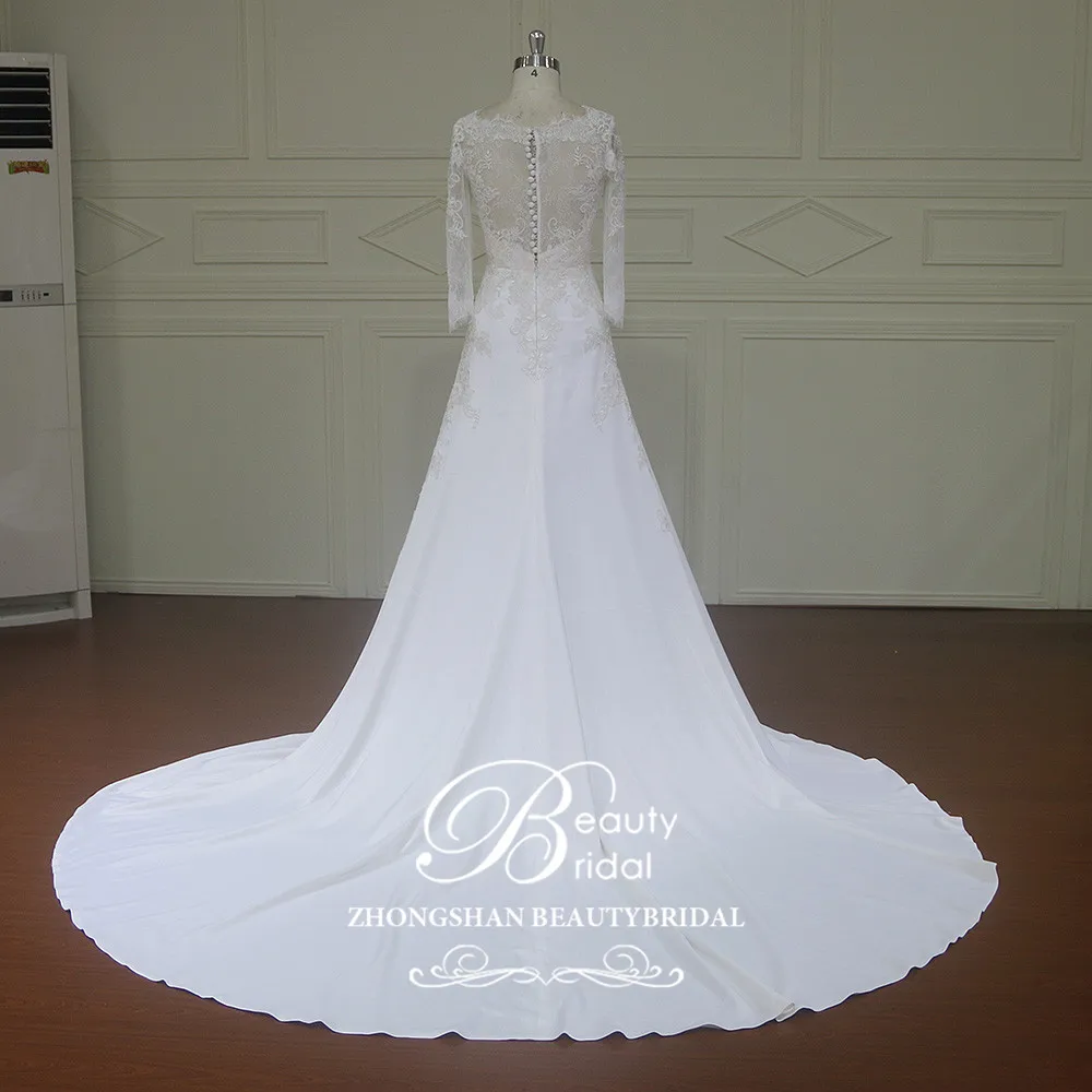 Elegnt Custom made Mermaid Wedding Dresses Lace Beach Floor-length Bridal Gowns Vestido De Novias Wedding Dress XFM011