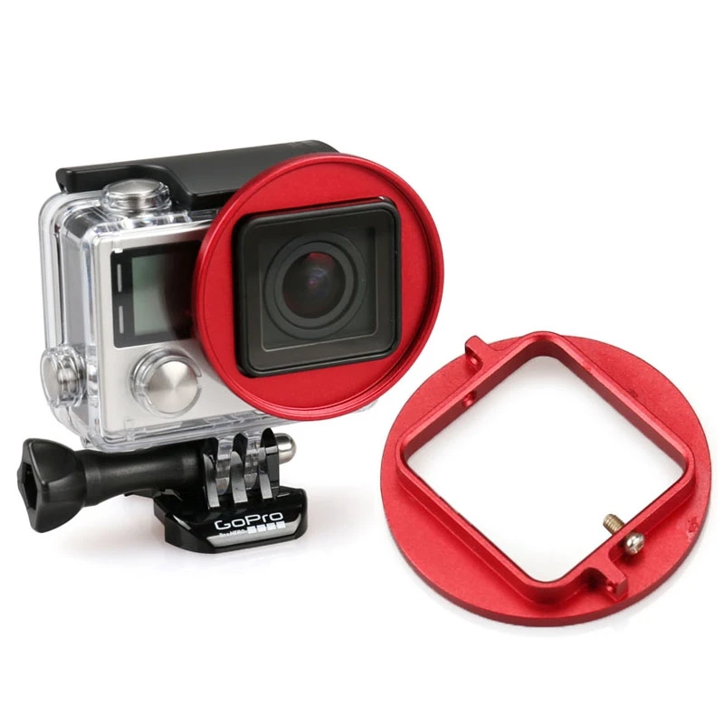 Pour аксессуары для gopro 52 мм УФ фильтр объектива переходное кольцо pour hero4 hero3 + hero 4 3