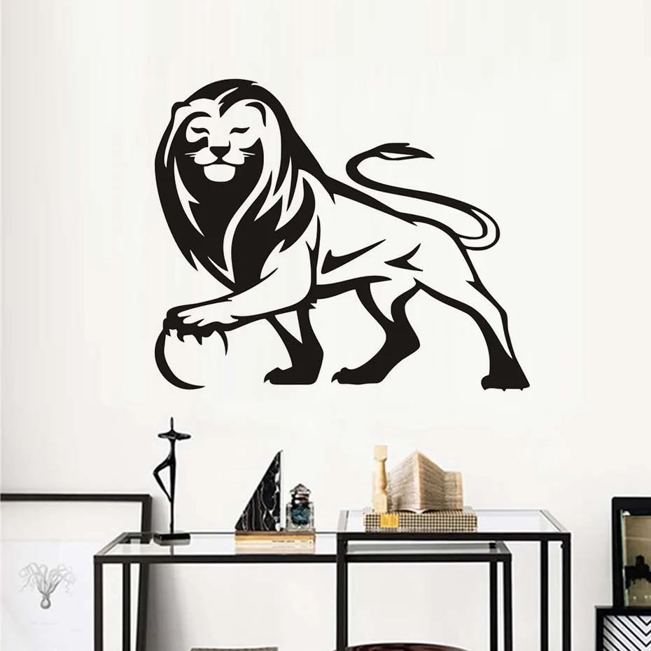 Lion Wall Stickers For Kids Rooms Decor Line Drawing Animal Removable Vinyl Art Decals Home Decoration Accessories | Дом и сад