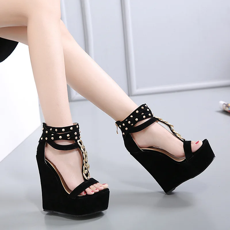 New Gladiator Women Sandals High Heels Fashion Chain Platform Wedges shoes For | Обувь