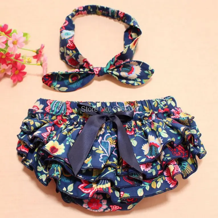 Модные цветочные полосатые детские плиссированные блумеры из хлопка для