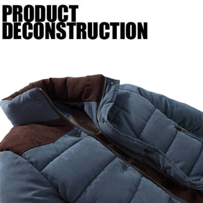 

Fashion men cotton jacket Autumn Winter thick warm Casual coat mens Solid color Windbreaker Male zipper outerwear Parkas M-4XL