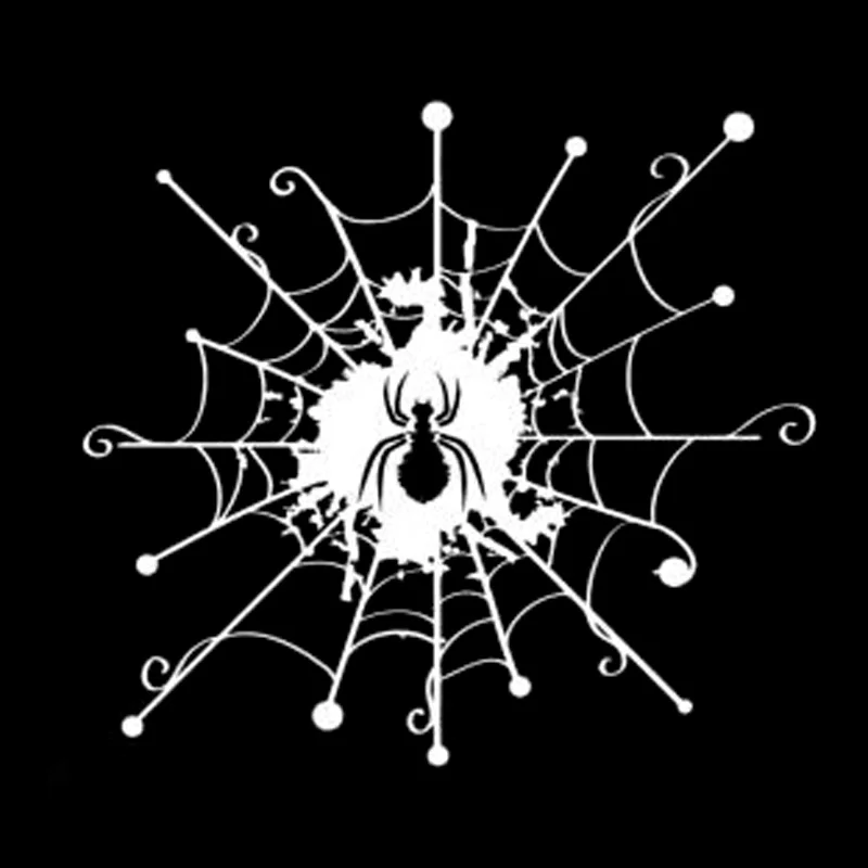 

16.1cm*14.5cm Spider Web Cobweb Fashion Vinyl Stickers Decals Black/Silver S3-5863