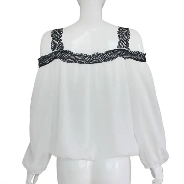 2018 модная S-XL Женская Сексуальная рубашка с открытыми плечами и длинным рукавом