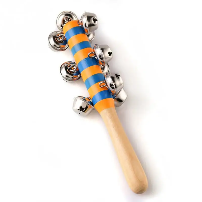 Последним детские малыш красочные коляски кроватки ручка деревянная белл тряски