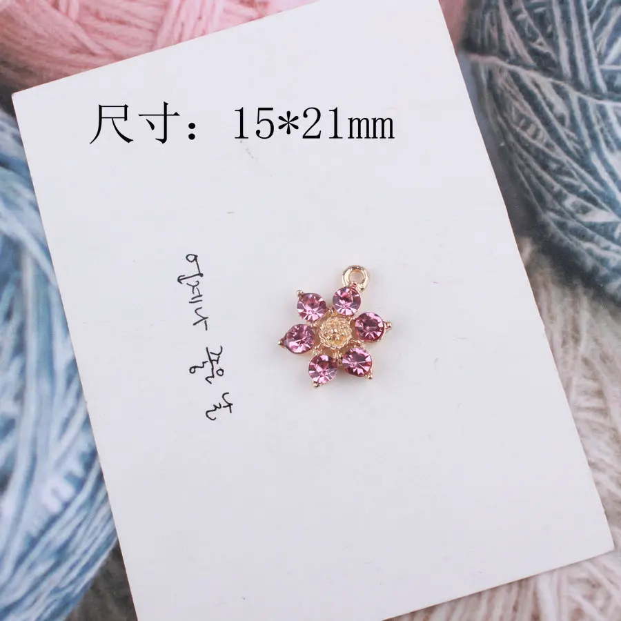 10 шт./лот, 15*21 мм, модные ювелирные изделия, плавающие амулеты, Хрустальный цветок, смешанные цвета, хрустальные амулеты для женщин, аксессуары