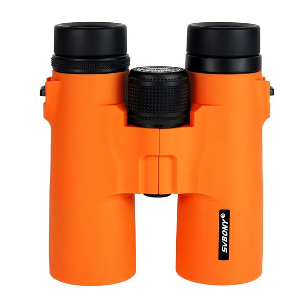 Orange 10x42 HD мульти-бинокли с покрытием компактный складной размер высокой мощности большого видения Телескоп для охоты кемпинга с ремешком 2 цвета - Цвет: Orange