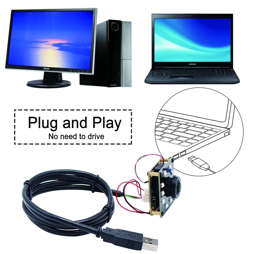 USB камера с объективом рыбий глаз 1 56 fps 1080 мм|Любительские видеокамеры| |